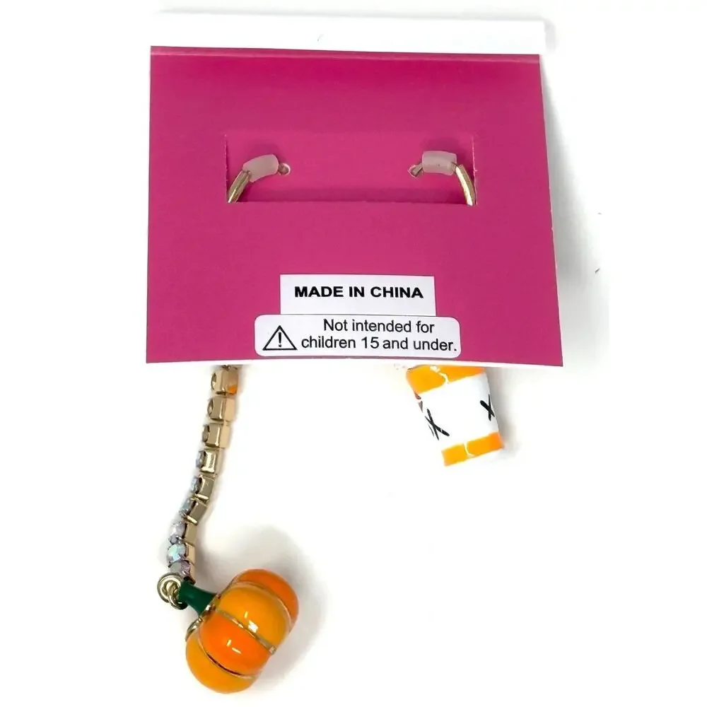 Betsey Johnson Pumpkin Spice Drink Latte Earrings Charm Fall Autumn Halloween